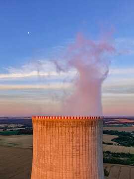Cooling tower of the Dukovany nuclear power plant in the Czech Republic