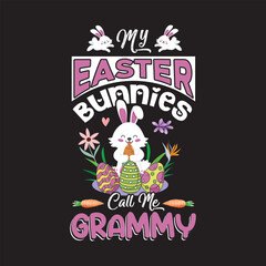 easter bunny T shirt design graphic template
