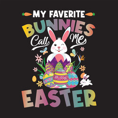 happy easter day  trendy T shirt design graphic template