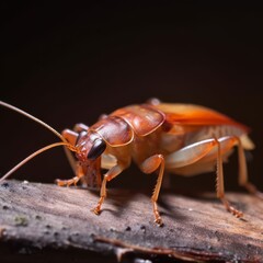 Macro Shot of Single Cute and Dangerous Cockroach, Generating Fear and Intrigue, Generative AI