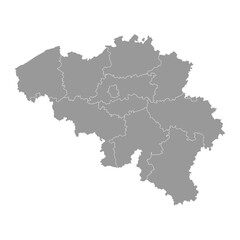 Belgium map with provinces. Vector illustration.