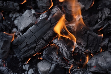 Burning coals from a fire