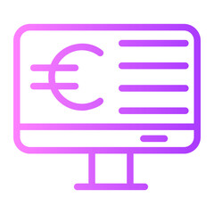 online money gradient icon