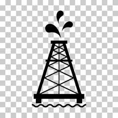 Oil rig flat graphic icon, fuel platform industry tower gas sign, vector illustration