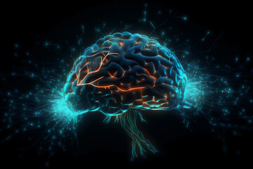 Fototapeta premium Neural network, ai generated, Generative AI