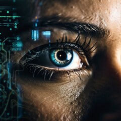 Illustrations of neuralink, neural network, machine learning by generative AI.