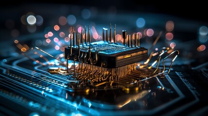 Illustrations of neuralink, neural network, machine learning by generative AI.