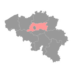 Flemish Brabant Province map, Provinces of Belgium. Vector illustration.