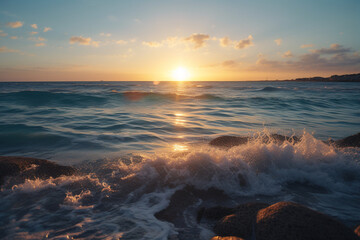 sunset over the sea. generative ai