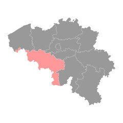 Fototapeta premium Hainaut Province map, Provinces of Belgium. Vector illustration.