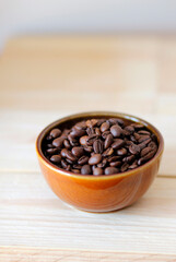 close-up of brown coffee beans in a bowl as mobile wallpaper, vertical mobile background, smartphone wallpapers, mobile wallpapers with coffee beans, coffee beans background, vertical use