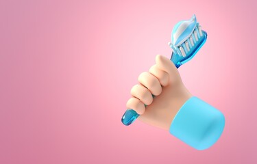 Isolated 3D Toothbrush. 3D Illustration