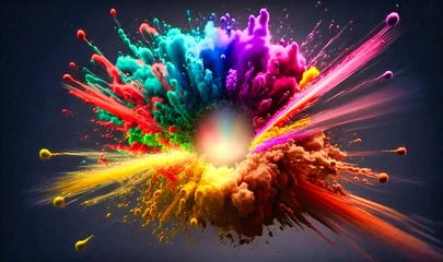 Foto op Canvas A colorful explosion of the rainbow in a fun, playful design © Nilima