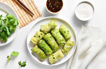 Chinese style stuffed cabbage rolls