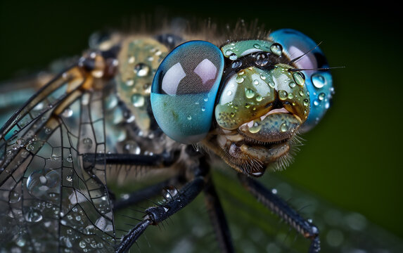 Dragonfly macro. Generative AI