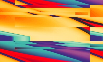 Geometric abstract background. Digital graphic artwork. Vibrant glitch texture. Artwork with deconstructed shapes and graphics elements. Creative graphic design for poster, brochure, flyer.