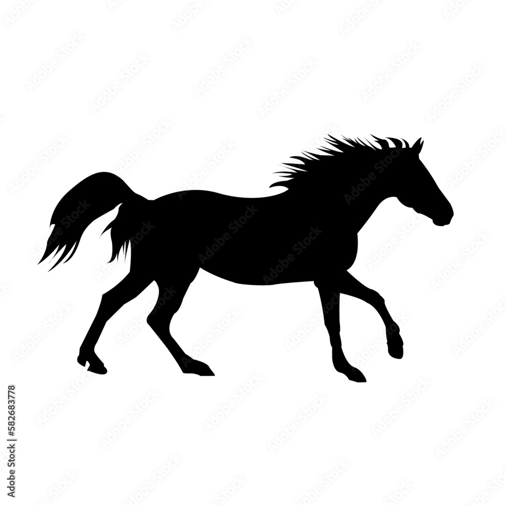 Wall mural horse running silhouette