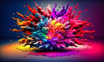 Fototapeta na wymiar A lively and explosive burst of colors, spreading energy and joy