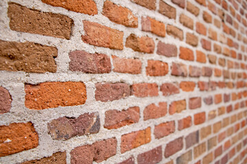 Naklejka premium Old brick wall in perspective