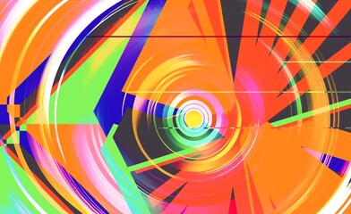 Geometric abstract background. Digital graphic artwork. Vibrant glitch texture. Artwork with deconstructed shapes and graphics elements. Creative graphic design for poster, brochure, flyer.