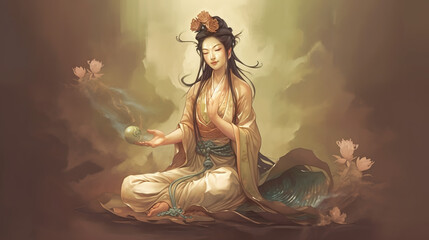 Chinese Goddess Guan Yin - Goddess of compassion and mercy