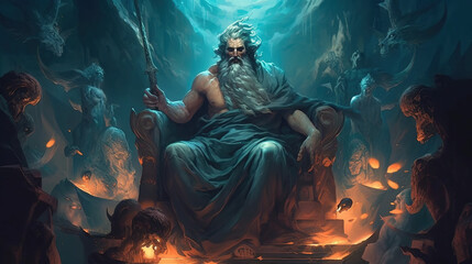 Greek God Hades - God of the underworld - obrazy, fototapety, plakaty