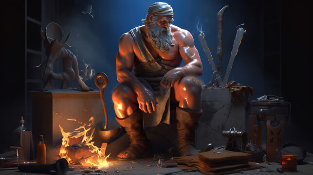 Greek God Hephaestus - God of fire and metalworking