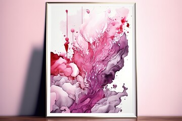 Pink shades watercolor abstract design