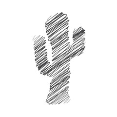 Cacti Hand-drawn scribble line art on white background vector illustration design