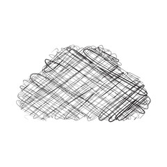 cloud Hand-drawn scribble line art on white background vector illustration design