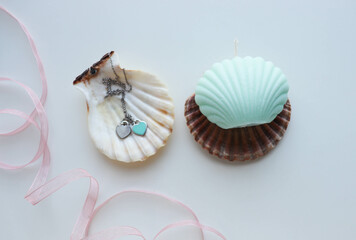 set of handmade soy candles. interior candles made of natural soy wax