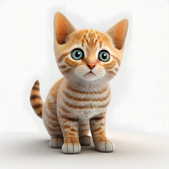 Obraz premium Adorable 3D Kitten Designs with Immaculate Fur Textures 