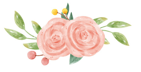 watercolor sweet floral wreath flower banner hand drawn graphic illustration