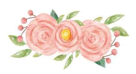 watercolor sweet floral wreath flower banner hand drawn graphic illustration