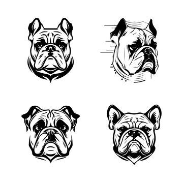 Unleash the bulldog spirit with our angry bulldog head logo silhouette collection. Hand drawn with love, these illustrations are sure to add a touch of power and intensity to your project
