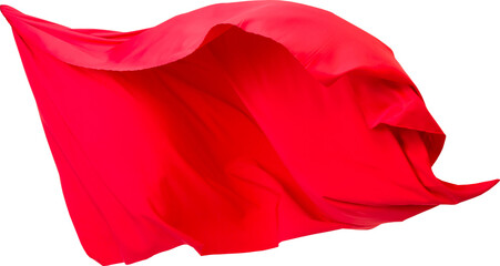 Red Fabric Falling PNG, red fabric isolated on white background