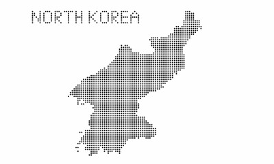 Fototapeta na wymiar North Korea dotted map with grunge texture in dot style. Abstract vector illustration of a country map with halftone effect for infographic. 