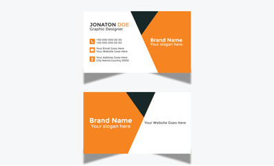 Modern Corporate and Creative Business Card Design Template Double-sided -Horizontal Name Card Simple and Clean Visiting  Card Vector illustration Colorful Business Card