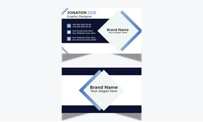 Modern Corporate and Creative Business Card Design Template Double-sided -Horizontal Name Card Simple and Clean Visiting  Card Vector illustration Colorful Business Card