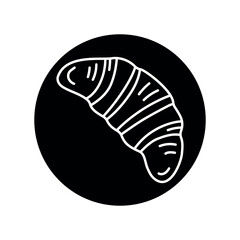 Croissant black line icon. Bakery.