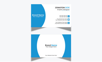 Modern Corporate and Creative Business Card Design Template Double-sided -Horizontal Name Card Simple and Clean Visiting  Card Vector illustration Colorful Business Card
