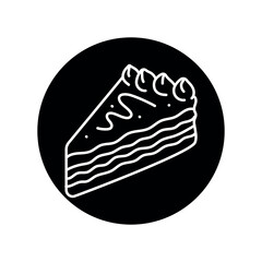 Piece of cake black line icon. Bakery.