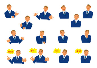 男性A-1セット 青いスーツ ai