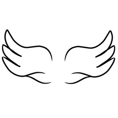 Wings icon collection sketch hand drawn vector illustration sketch.