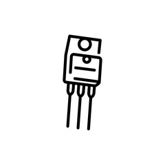 Super barrier diode black line icon. Pictogram for web page