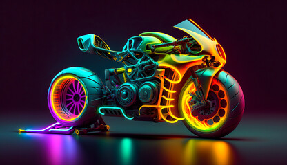 Modernes,futuristisches Motorrad, modern bike, ki generated