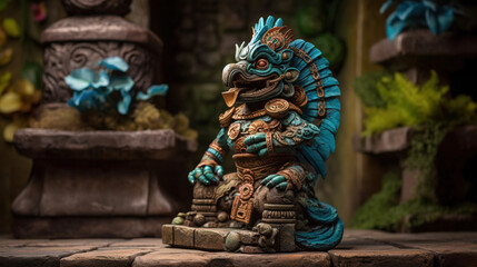 Fototapeta premium Aztec God Quetzalcoatl - Feathered serpent god
