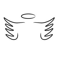 Wings icon collection sketch hand drawn vector illustration sketch.