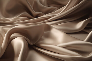 Background silk fabric beige texture satin ai generative ai

