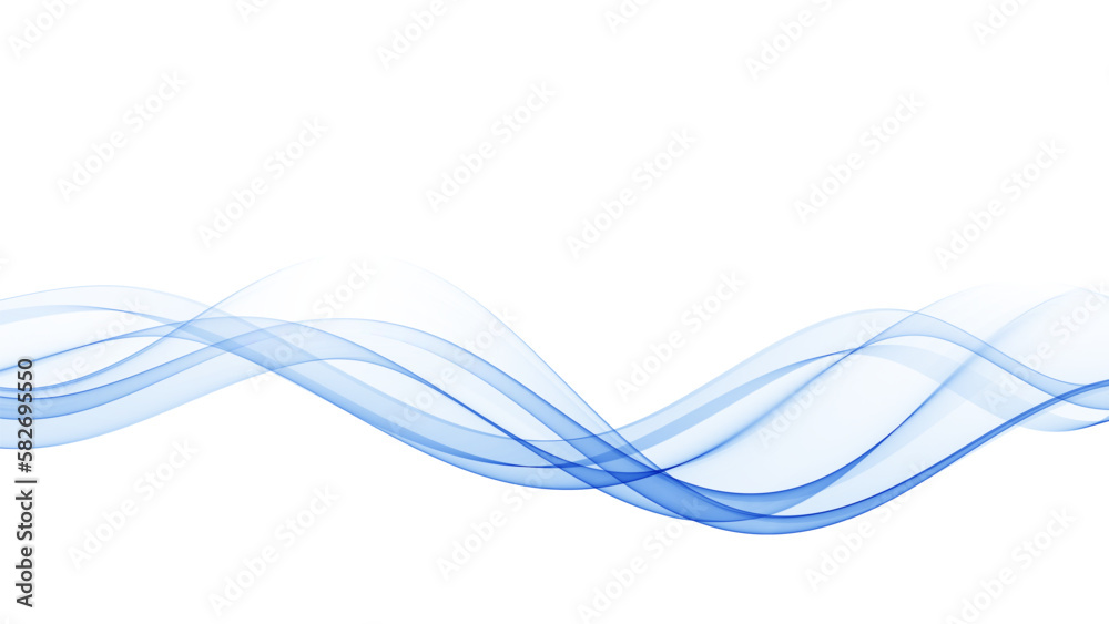Canvas Prints abstract wavy wave vector. blue wave motion curve flow. smoke design